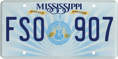 MS license plate FSO907