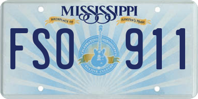 MS license plate FSO911