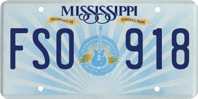 MS license plate FSO918