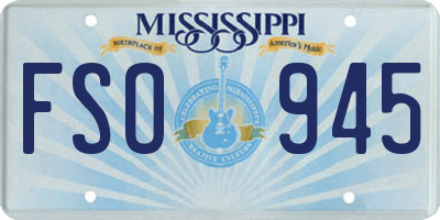 MS license plate FSO945
