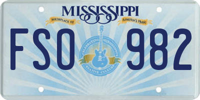 MS license plate FSO982