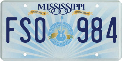MS license plate FSO984