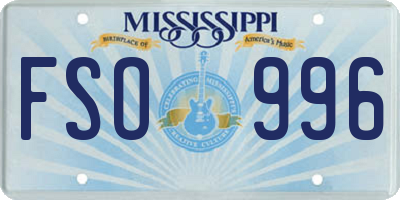 MS license plate FSO996