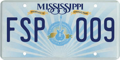 MS license plate FSP009