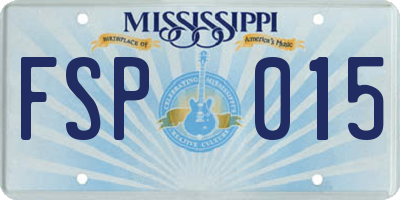 MS license plate FSP015