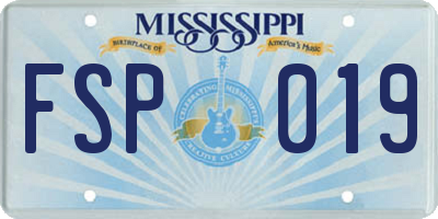 MS license plate FSP019