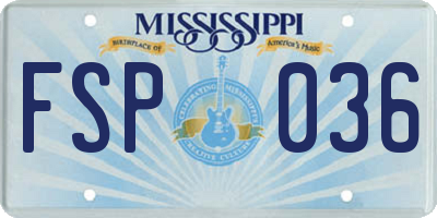 MS license plate FSP036