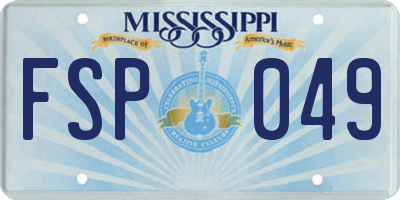 MS license plate FSP049