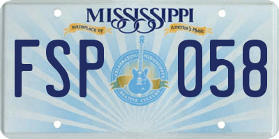 MS license plate FSP058