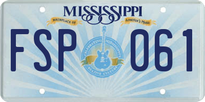 MS license plate FSP061