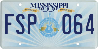 MS license plate FSP064