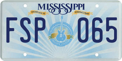 MS license plate FSP065