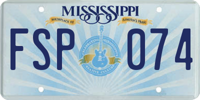 MS license plate FSP074