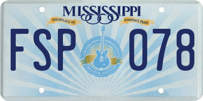MS license plate FSP078