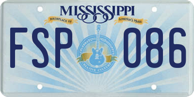 MS license plate FSP086