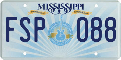 MS license plate FSP088