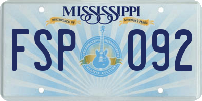 MS license plate FSP092