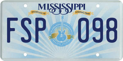 MS license plate FSP098
