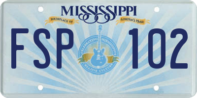 MS license plate FSP102