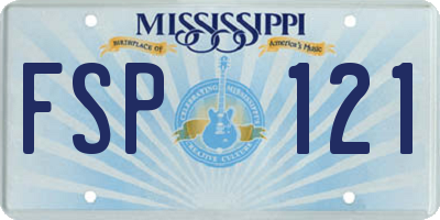 MS license plate FSP121