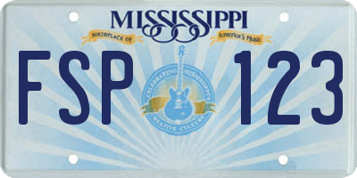 MS license plate FSP123