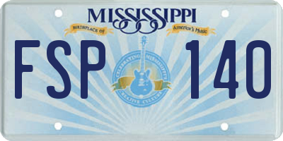 MS license plate FSP140