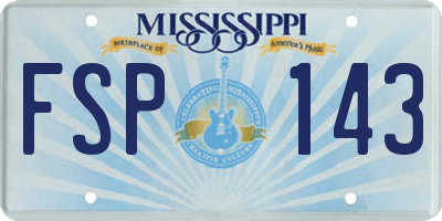 MS license plate FSP143