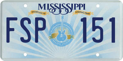 MS license plate FSP151