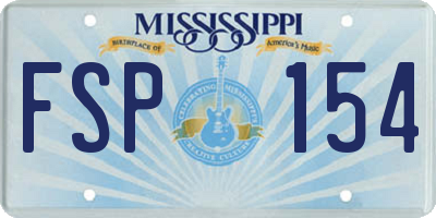 MS license plate FSP154