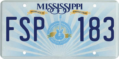MS license plate FSP183