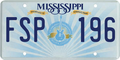 MS license plate FSP196