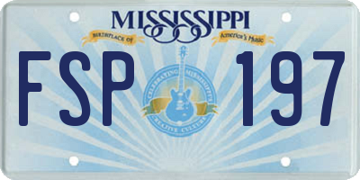 MS license plate FSP197