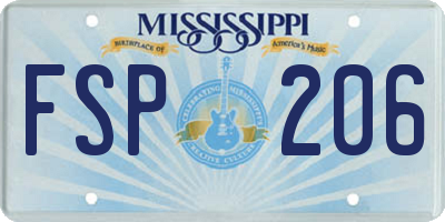 MS license plate FSP206