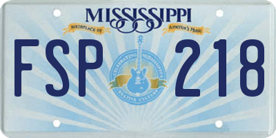 MS license plate FSP218