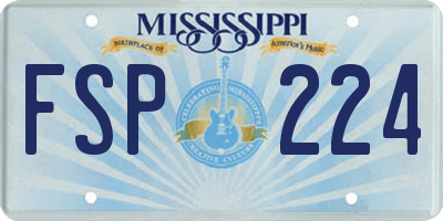 MS license plate FSP224