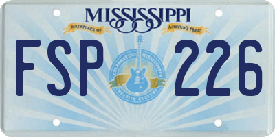 MS license plate FSP226