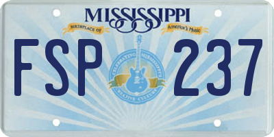 MS license plate FSP237