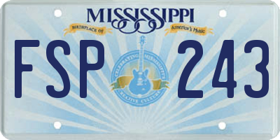 MS license plate FSP243