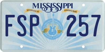 MS license plate FSP257