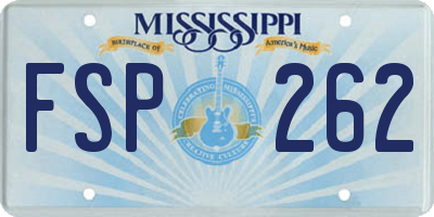 MS license plate FSP262