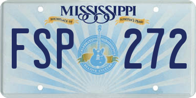MS license plate FSP272
