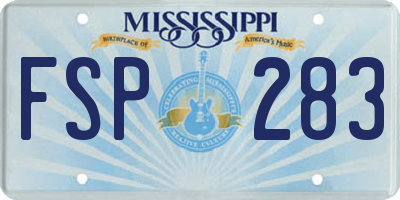 MS license plate FSP283