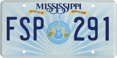 MS license plate FSP291