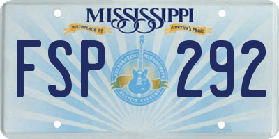 MS license plate FSP292