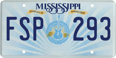 MS license plate FSP293