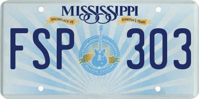 MS license plate FSP303