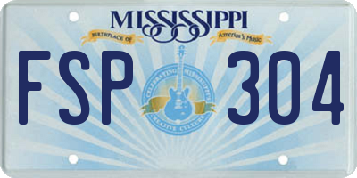 MS license plate FSP304