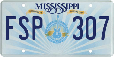 MS license plate FSP307