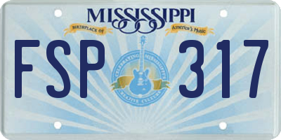 MS license plate FSP317