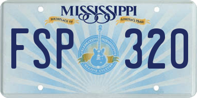 MS license plate FSP320